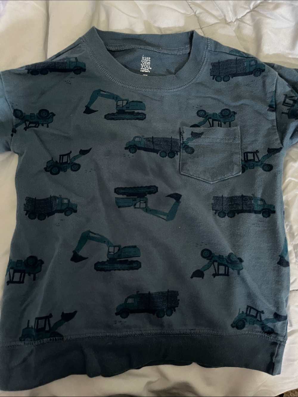 Just One You by Carter's Boys' Teal Construction Pocket Tee